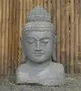 Product image 2 of the product “Buddha bust with floral carving, 55 x 40 x 80cm. Natural stone (river stone), stonemasonry ”